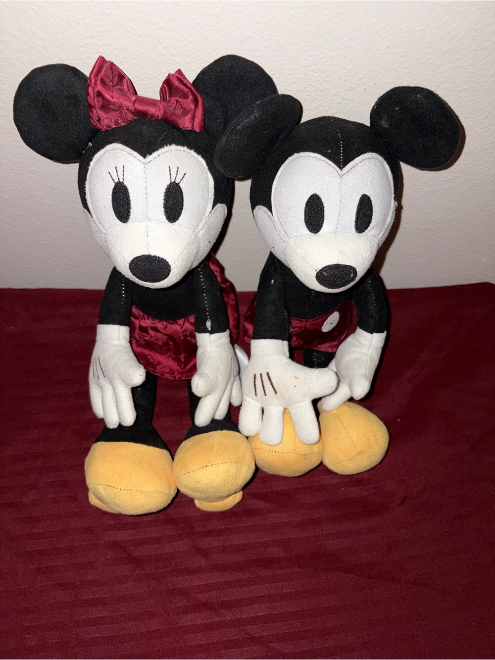 Disney Minnie & Mickey Plush Duo - Black, White, Red, Yellow